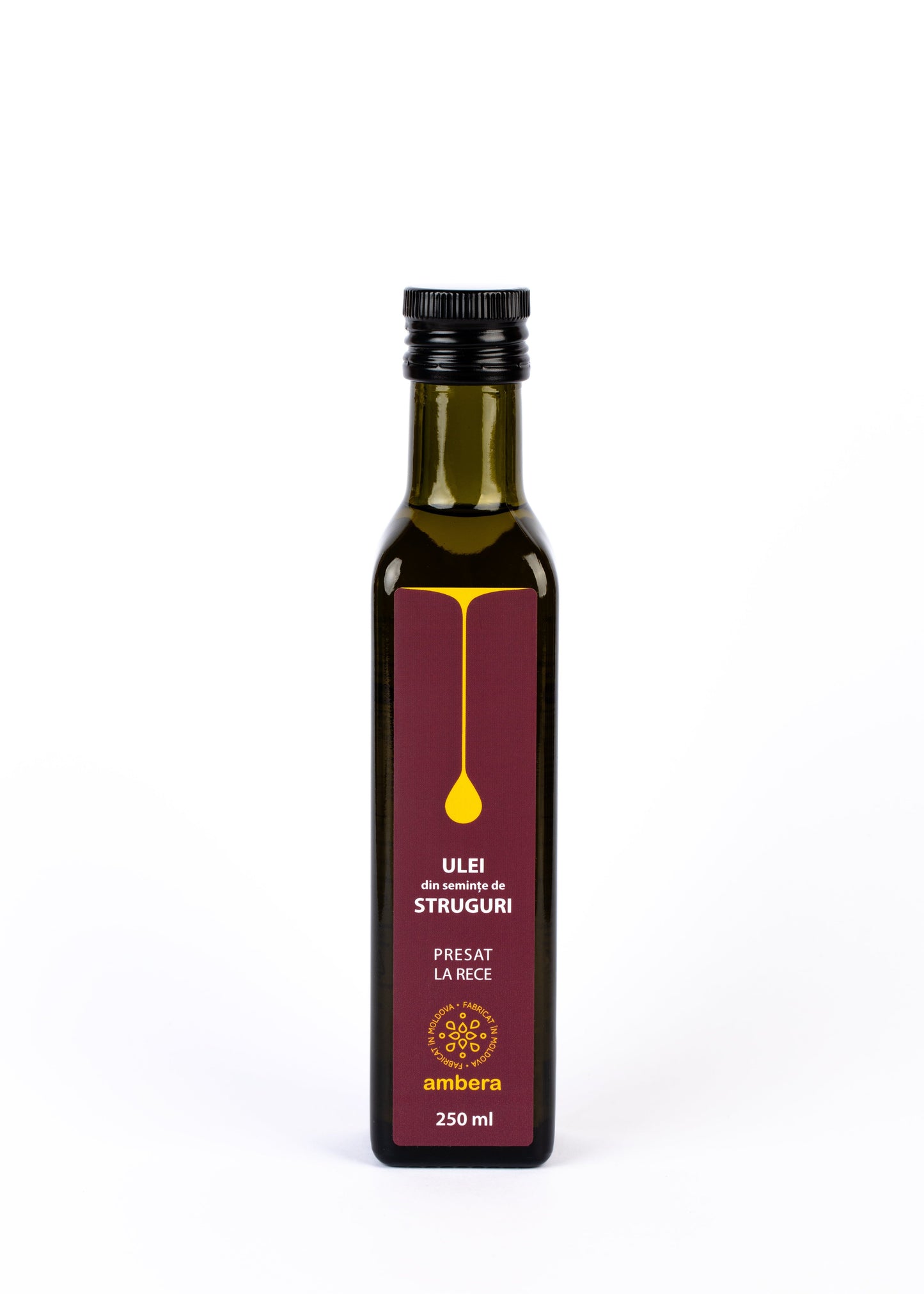 Ulei din semințe de struguri Ambera Moldova, presat la rece, sticlă 250ml antioxidanți puternici