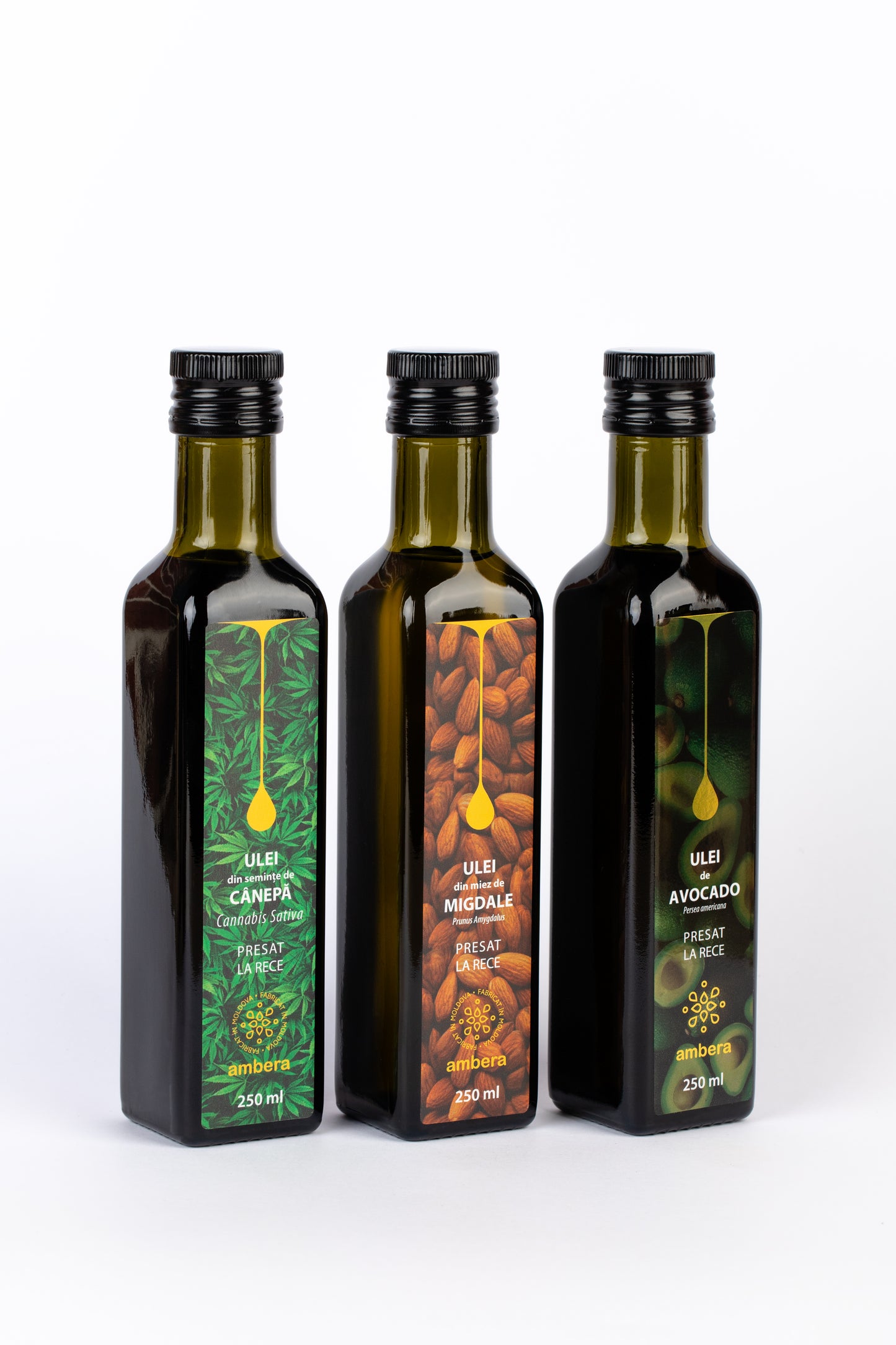 Set cadou uleiuri naturale Ambera pentru Mama și Tata, 3 sticle presate la rece, vitalitate și energie