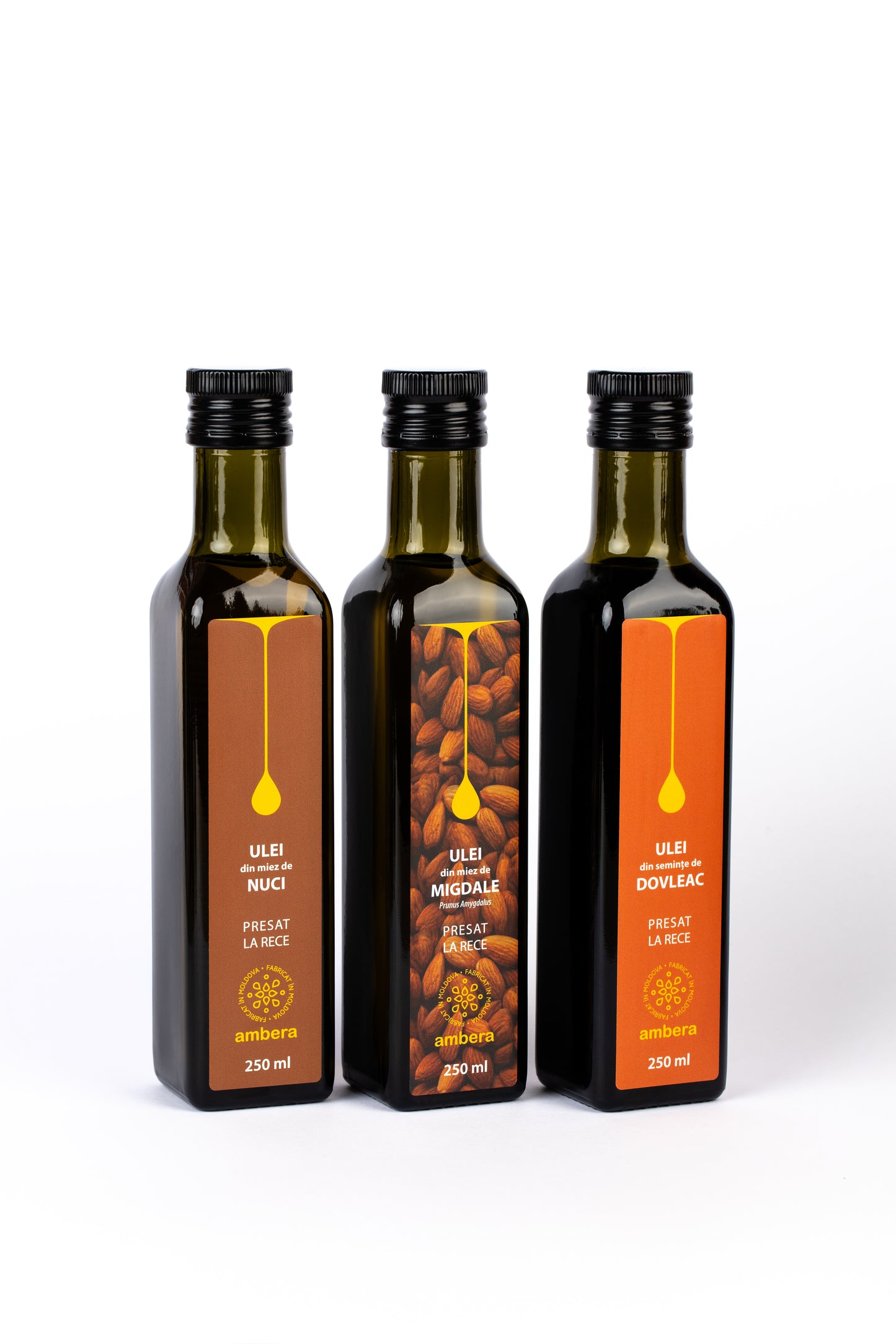 Set cadou uleiuri naturale Ambera pentru Unchiu și Mătușa, 3 sticle presate la rece, energie și vitalitate