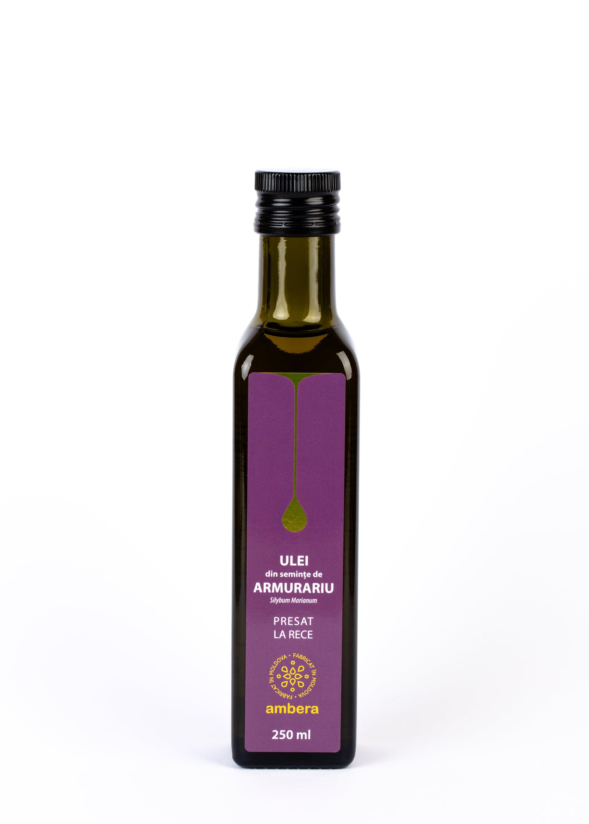 Ulei din semințe de armurariu Ambera Moldova, presat la rece, sticlă 250ml pentru sănătatea ficatului
