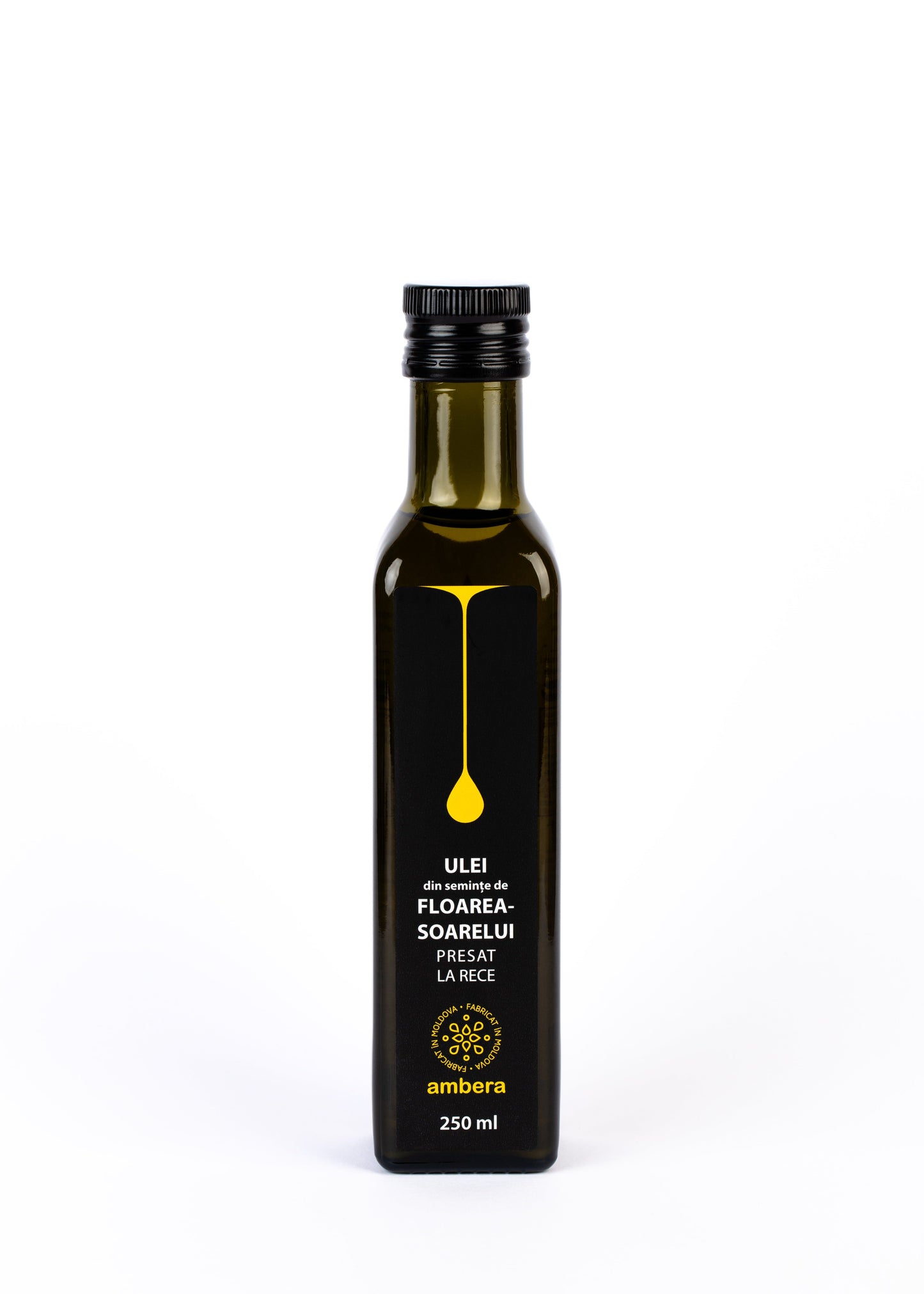 Ulei din semințe de floarea soarelui Ambera Moldova, presat la rece, sticlă 250ml vitamina E