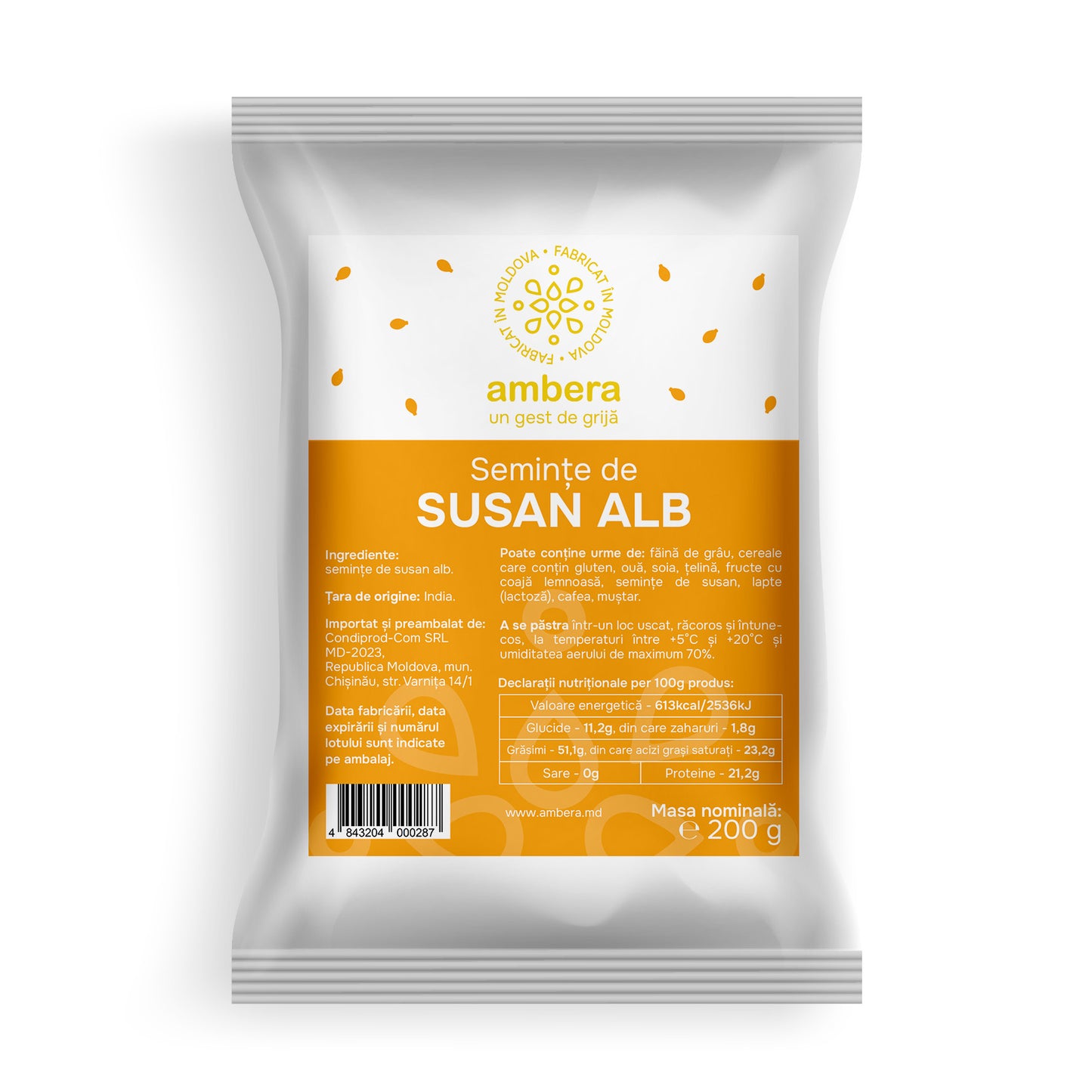 Semințe de susan alb (Sesamum indicum)