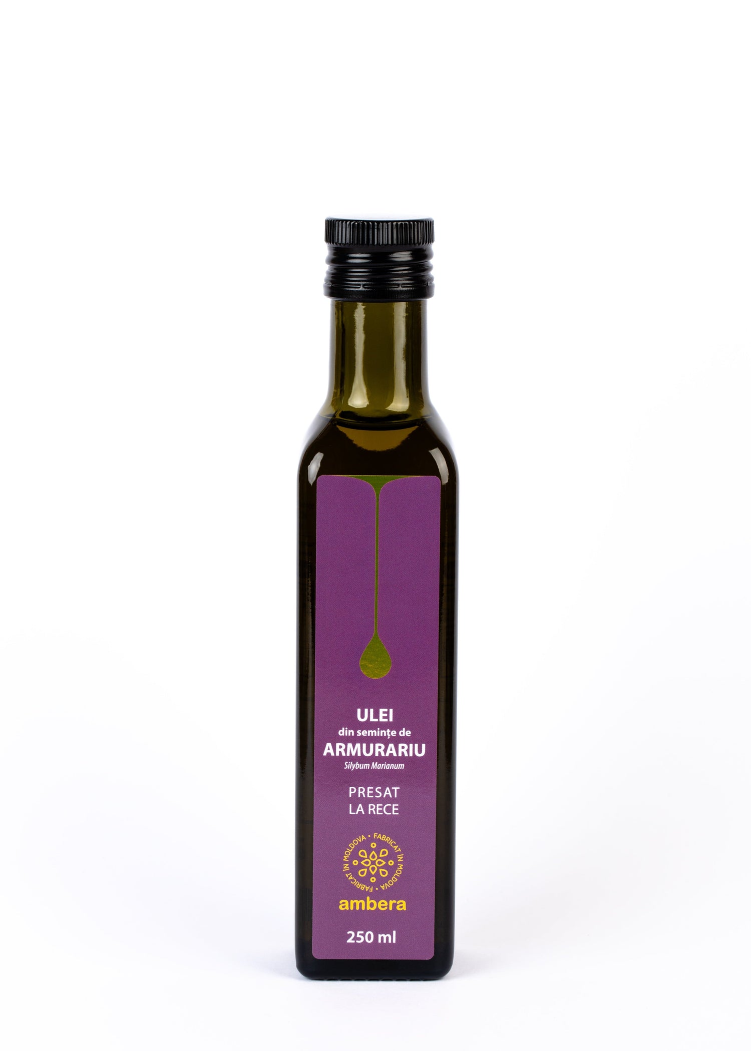 Ulei din semințe de armurariu Ambera Moldova, presat la rece, sticlă 250ml pentru sănătatea ficatului