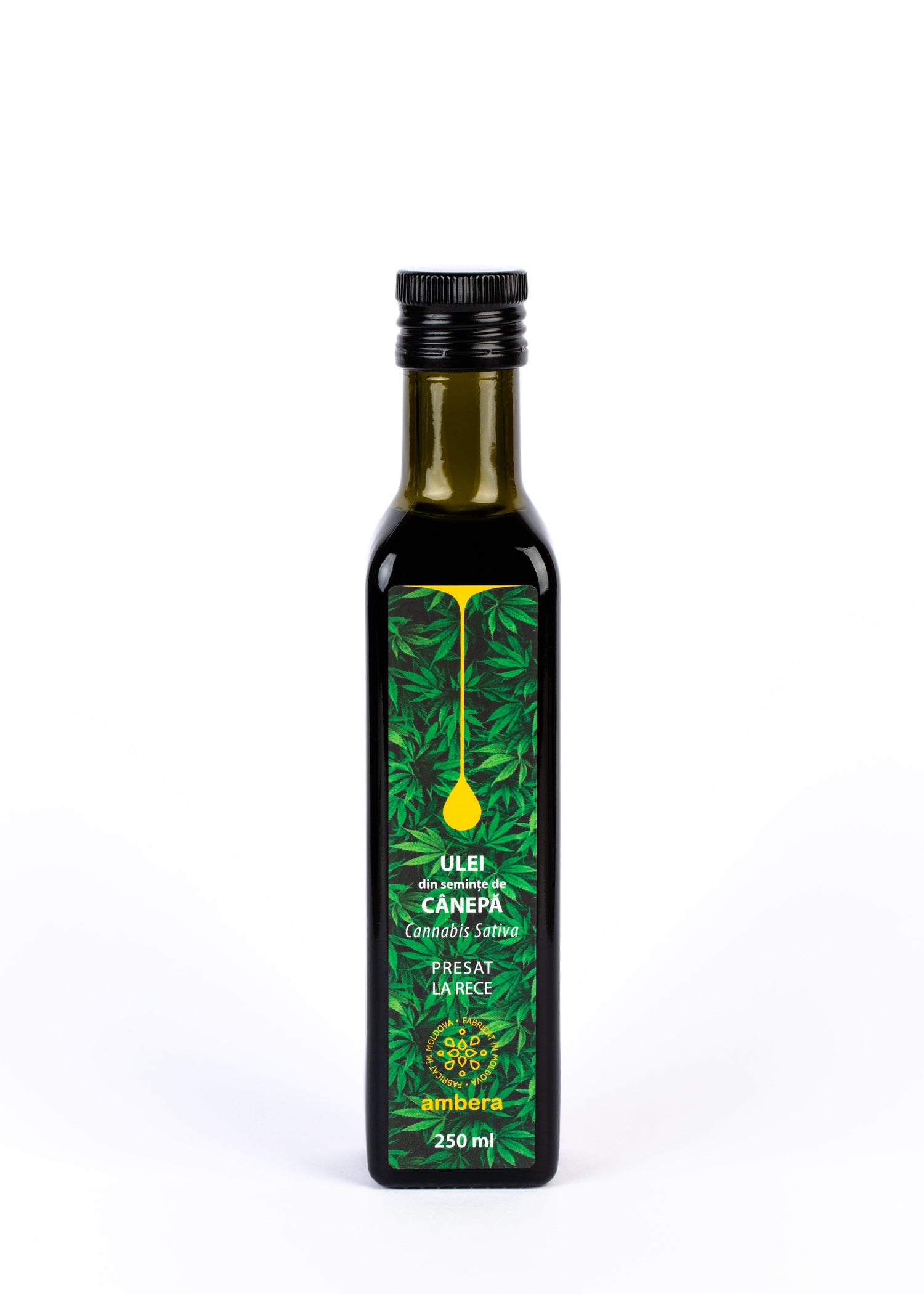 Ulei din semințe de cânepă Ambera Moldova, presat la rece, sticlă 250ml Omega-3 și Omega-6 echilibrat